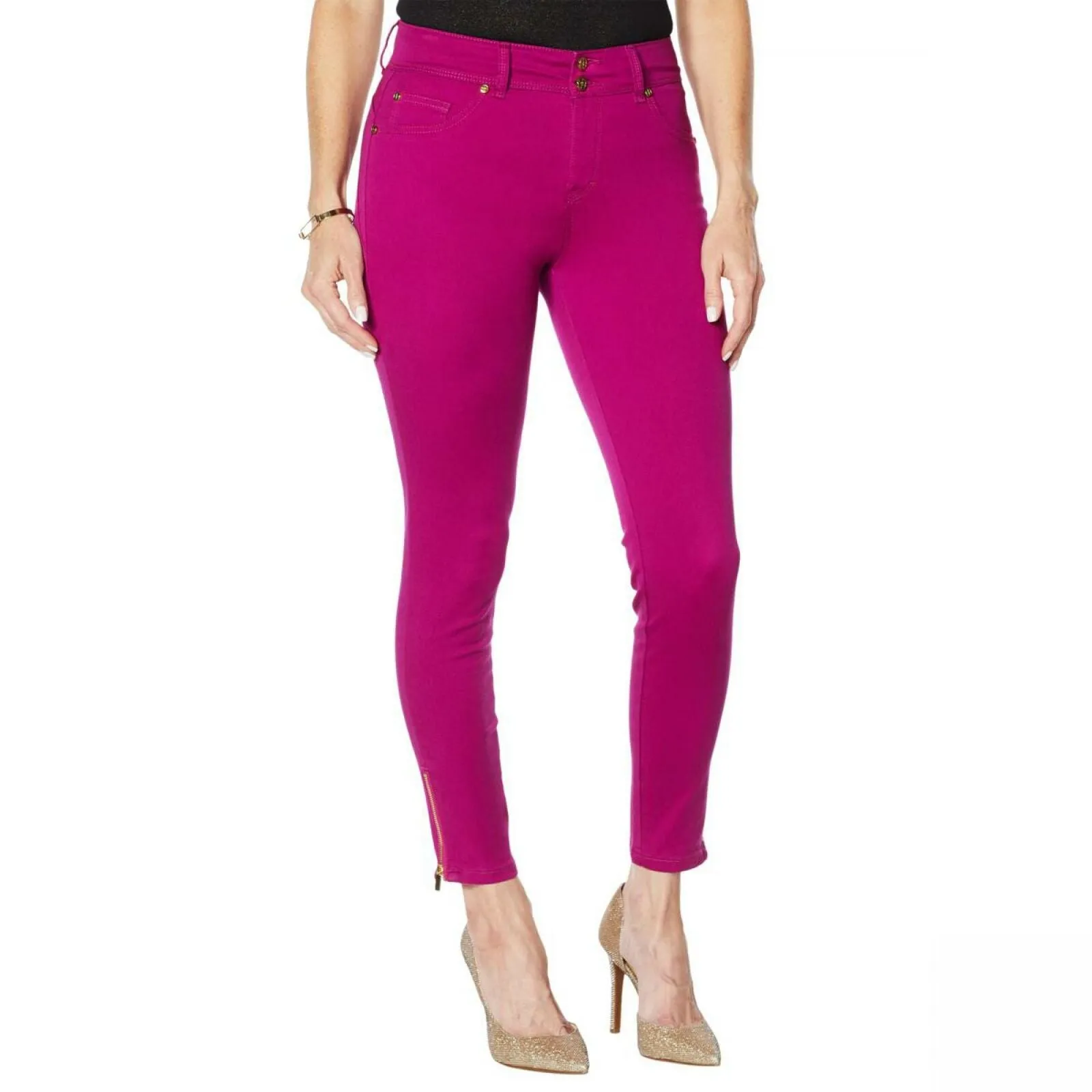 IMAN Women's City Chic 360 Slimming Skinny Jeans With Ankle Zippers