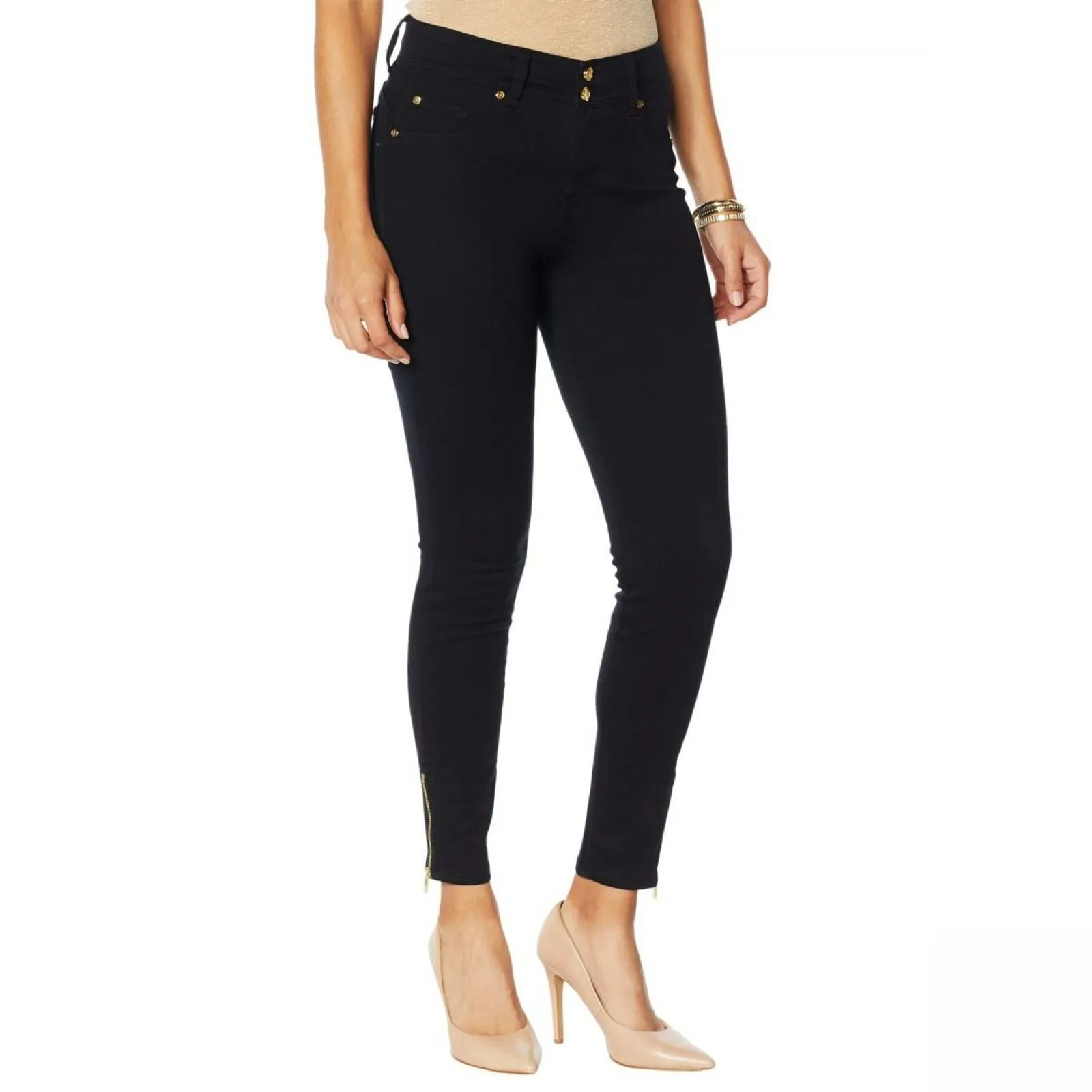 IMAN Women's City Chic 360 Slimming Skinny Jeans With Ankle Zippers