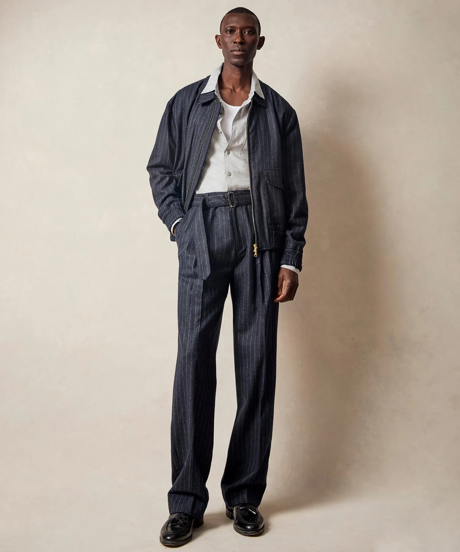 Italian Wool Self Belt Trouser