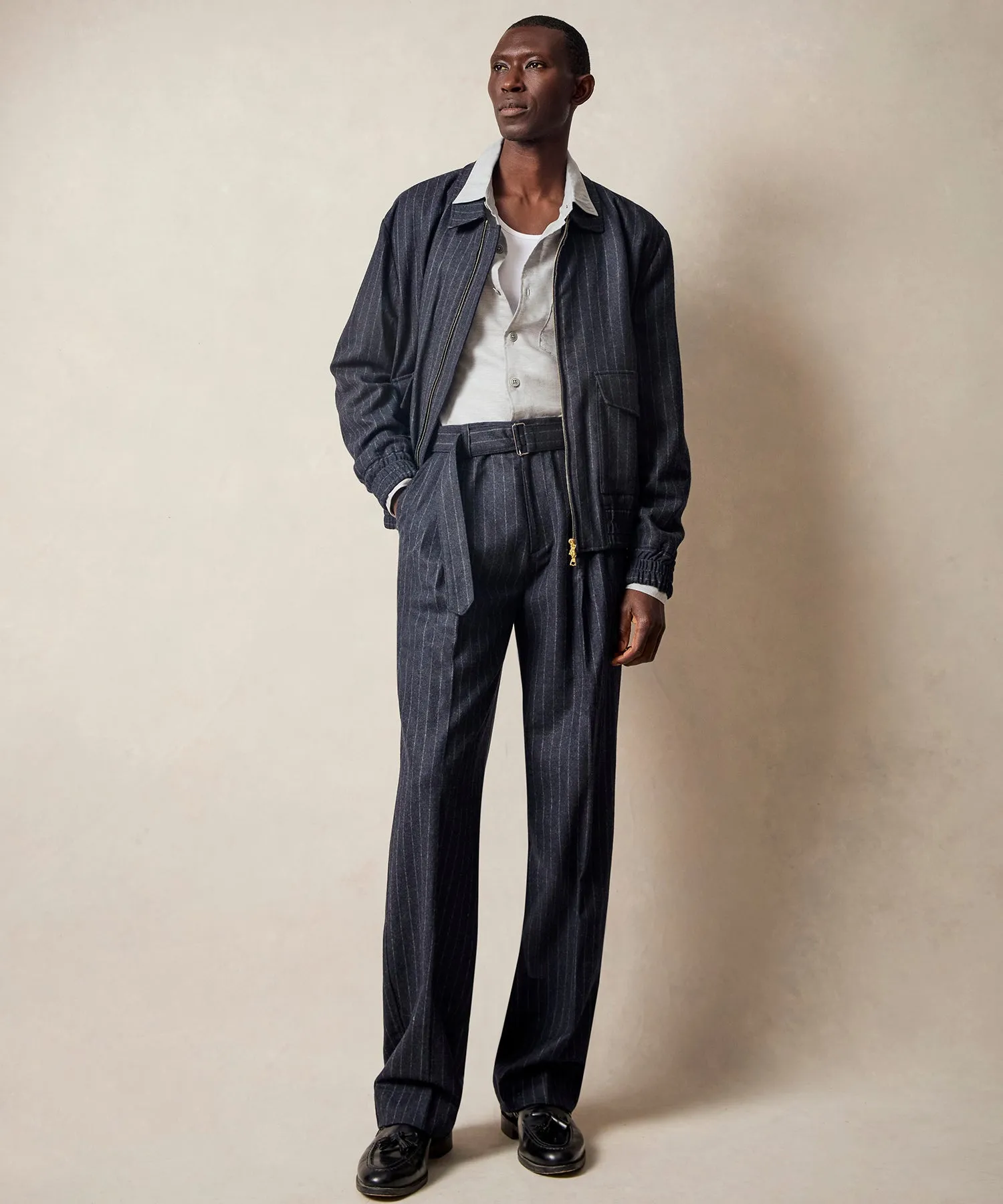 Italian Wool Self Belt Trouser
