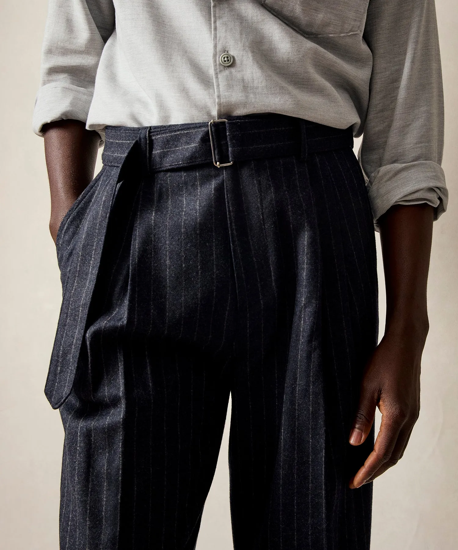 Italian Wool Self Belt Trouser