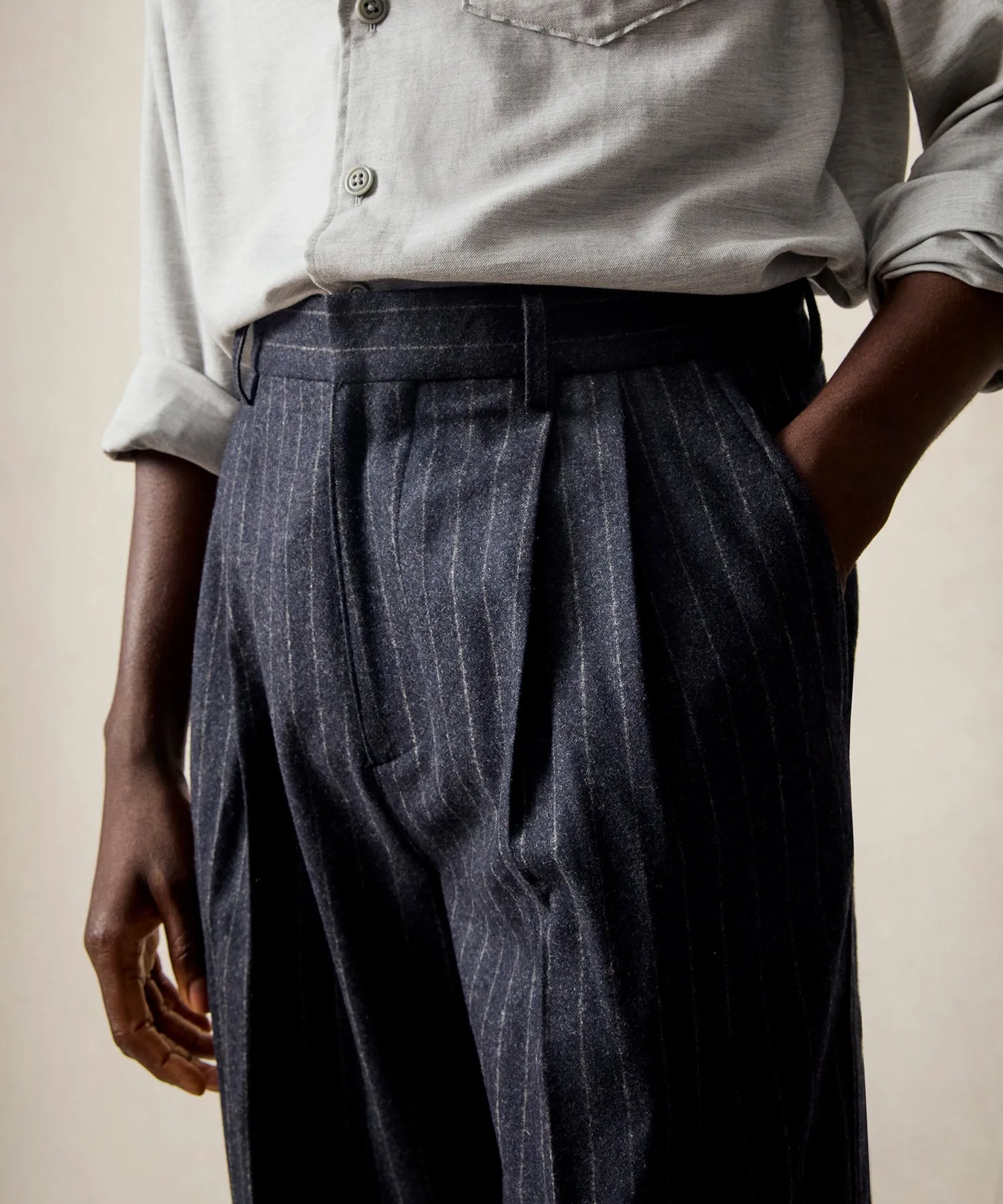 Italian Wool Self Belt Trouser