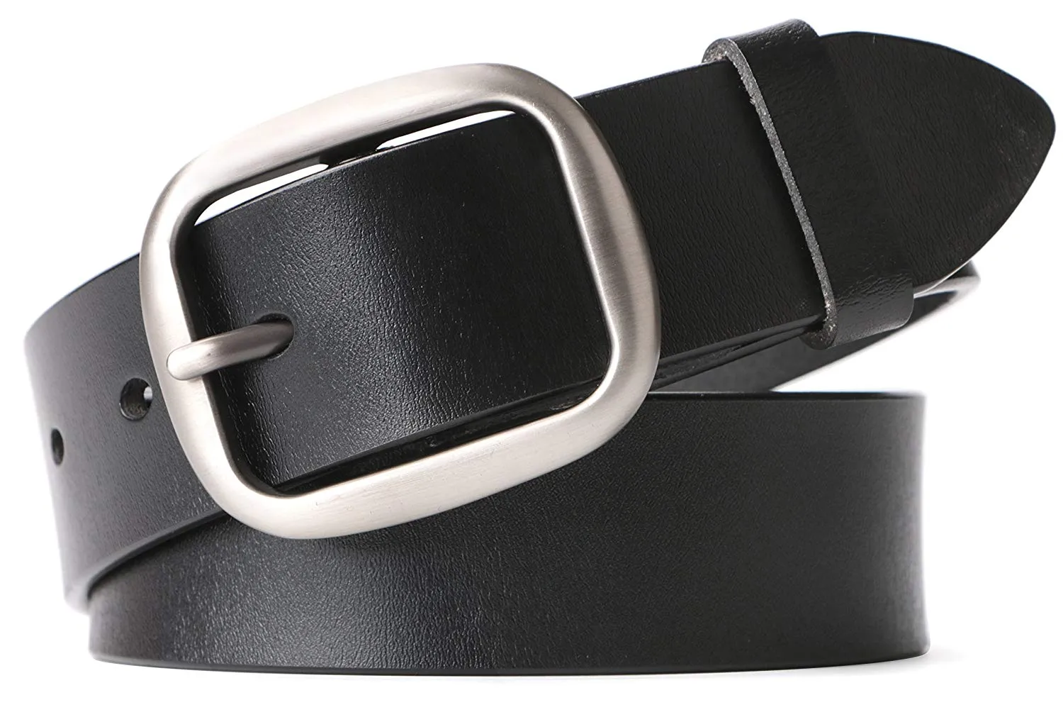 Jeans Belt for Women Leather Belt with Solid Pin Buckle Pants Size up to 44"