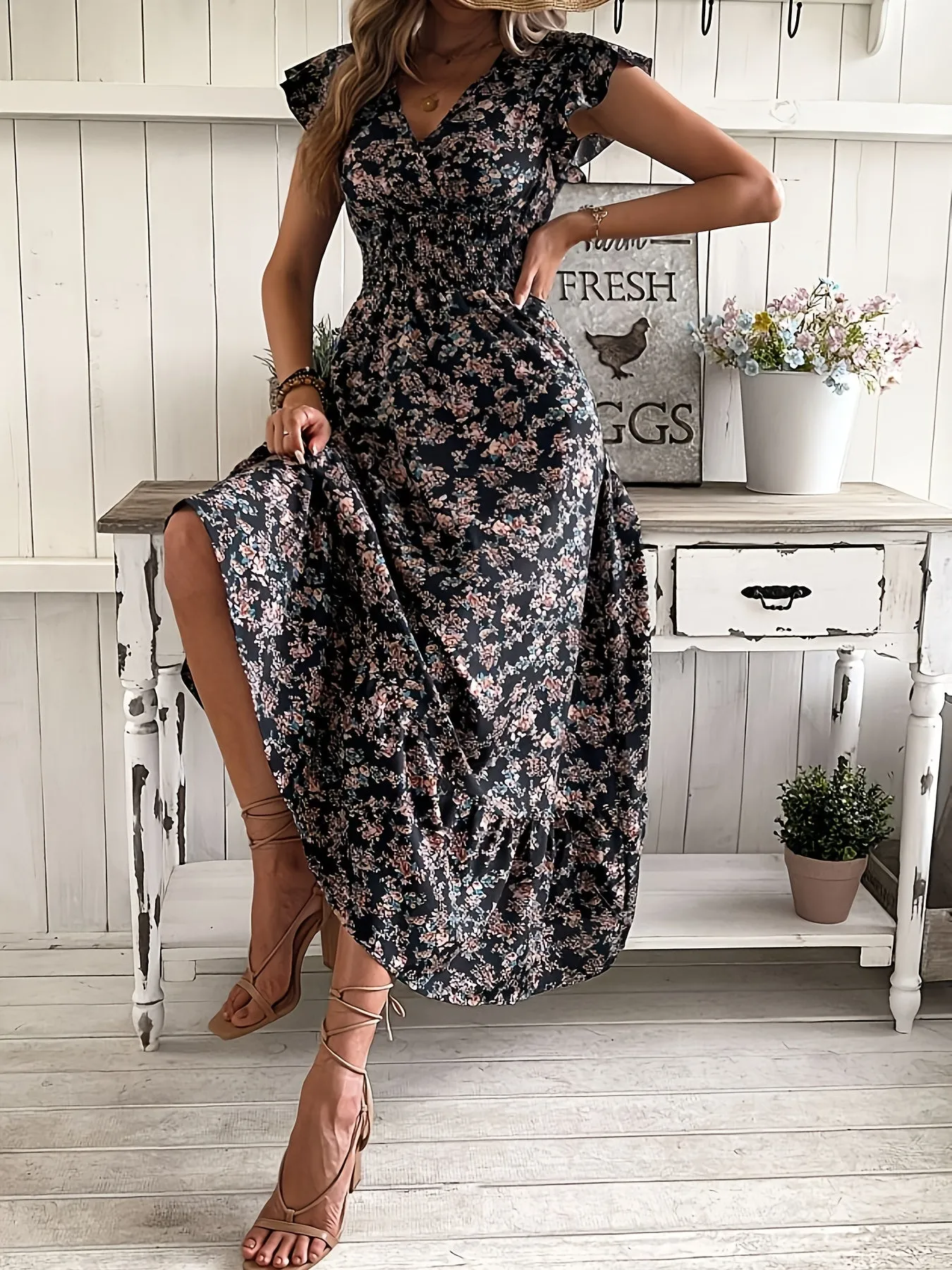 Jessa™ - Floral Print Waist Dress