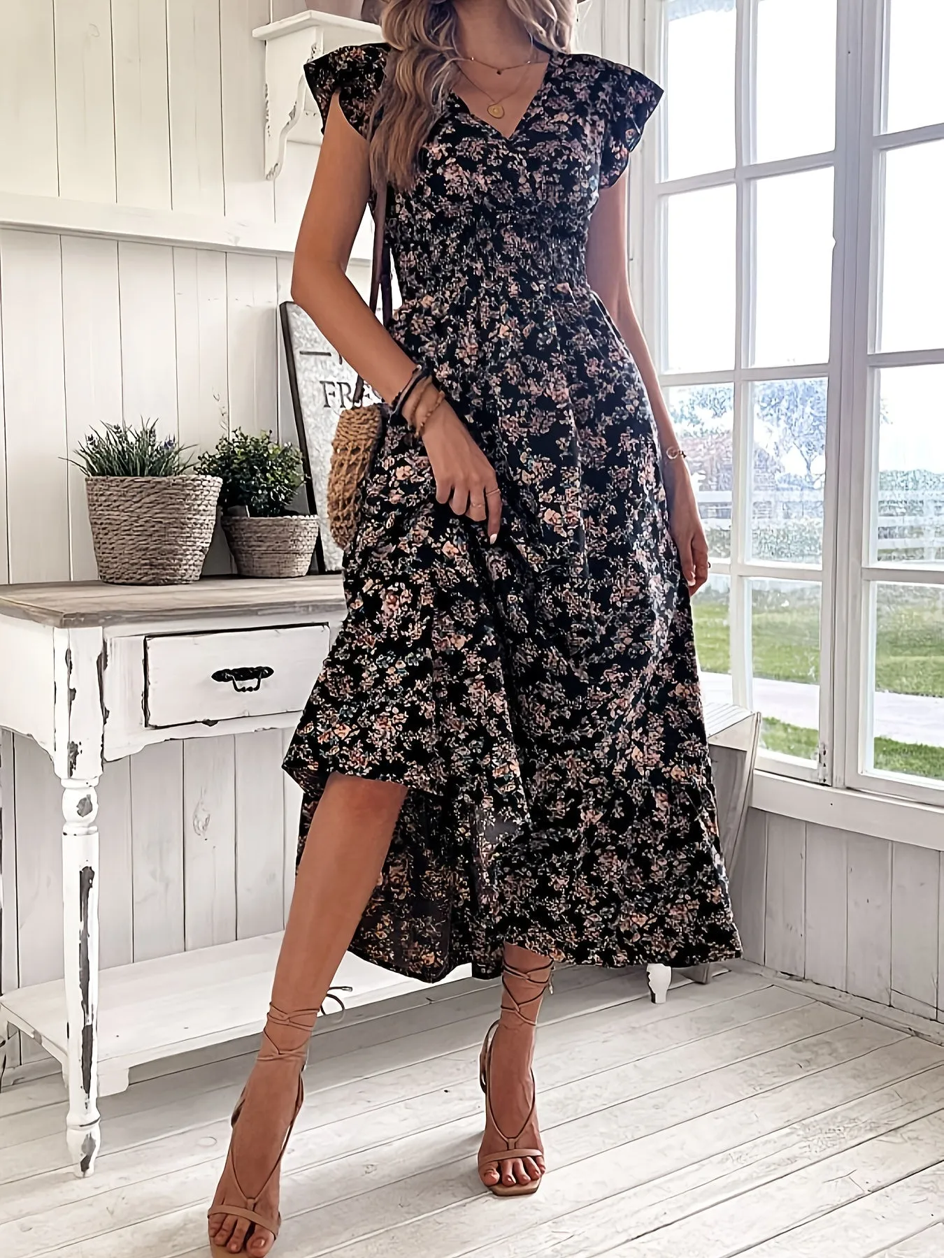 Jessa™ - Floral Print Waist Dress