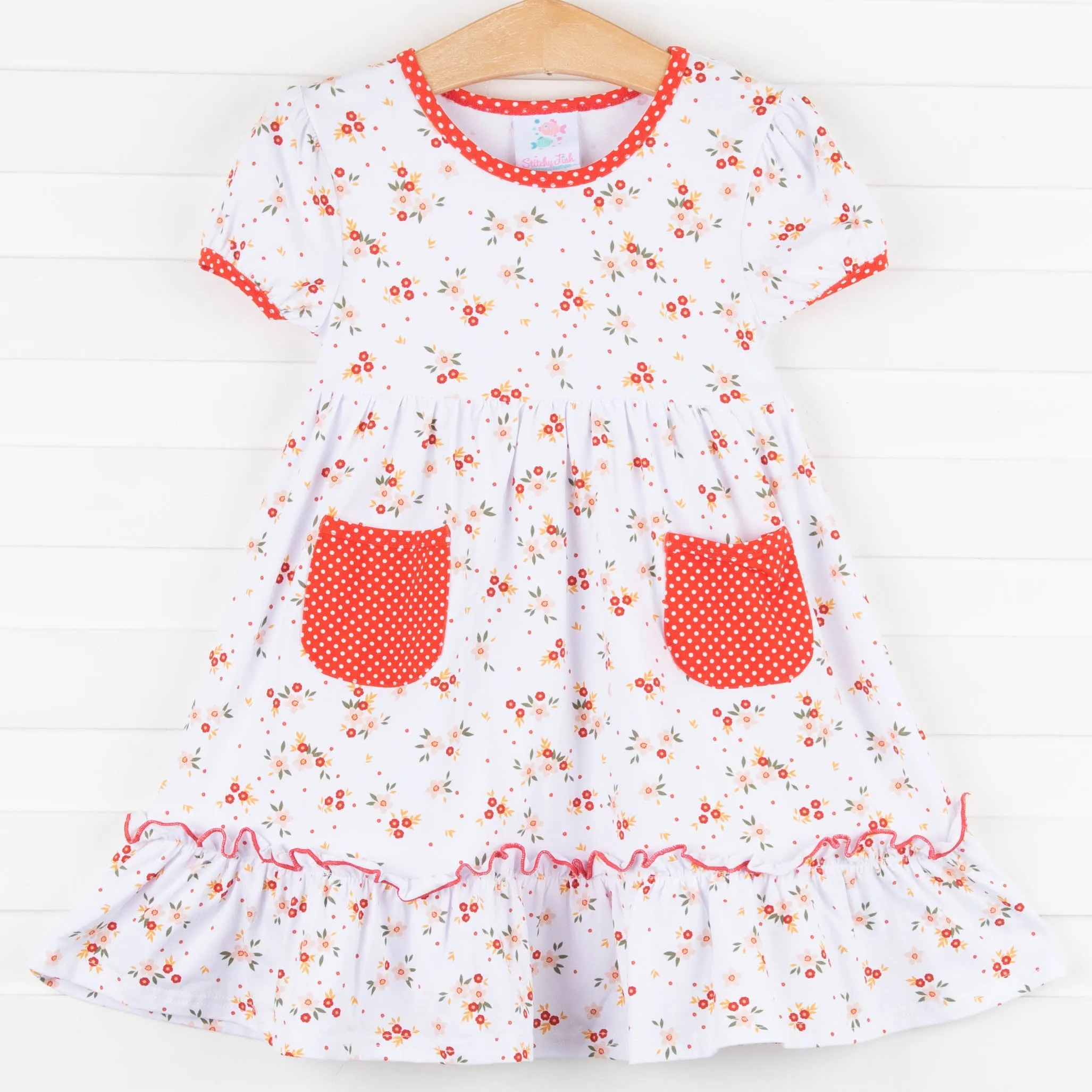 Juliette Dress, Red Floral