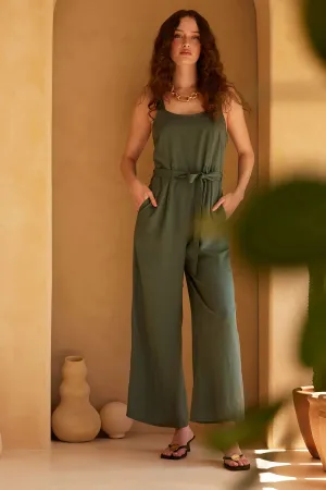 JUMPSUIT-BOTANICAL GREEN