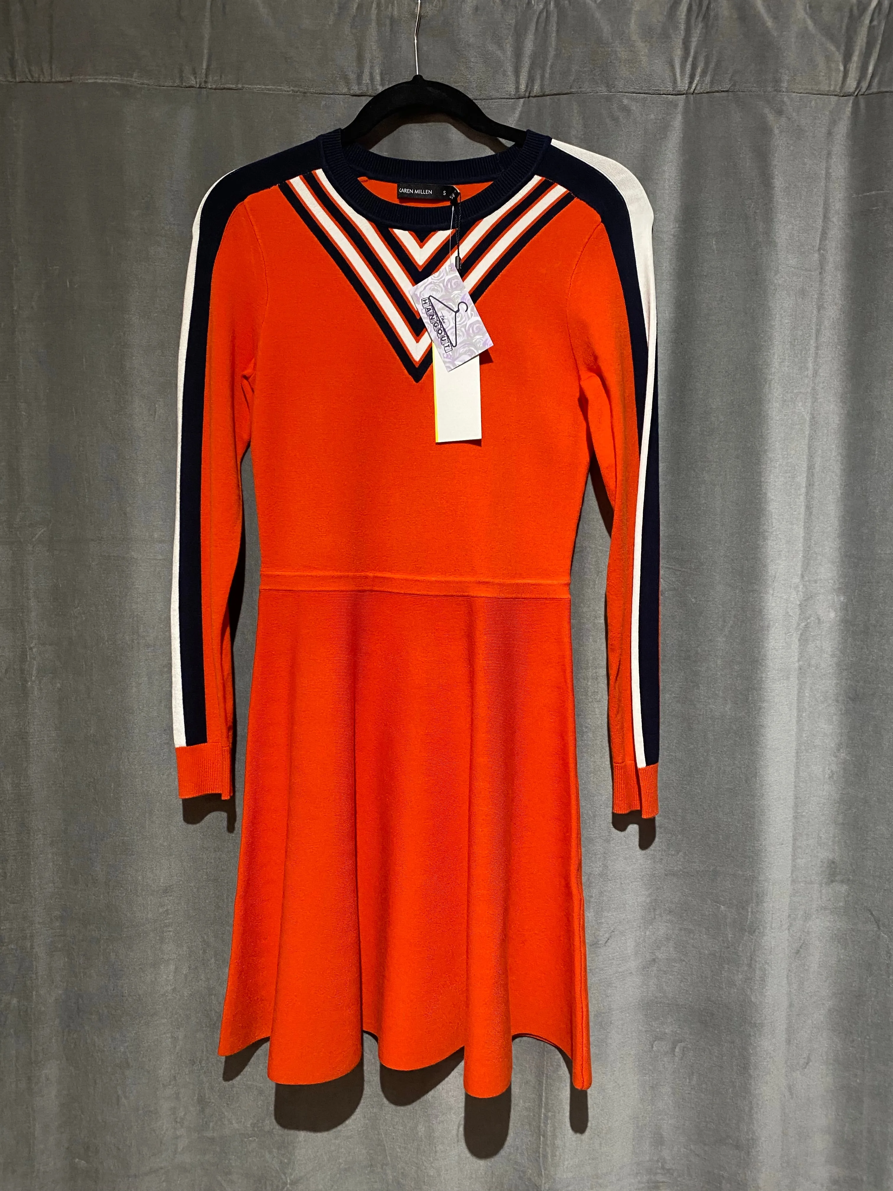 Karen Millen Long Sleeve Knit Fit and Flare Dress