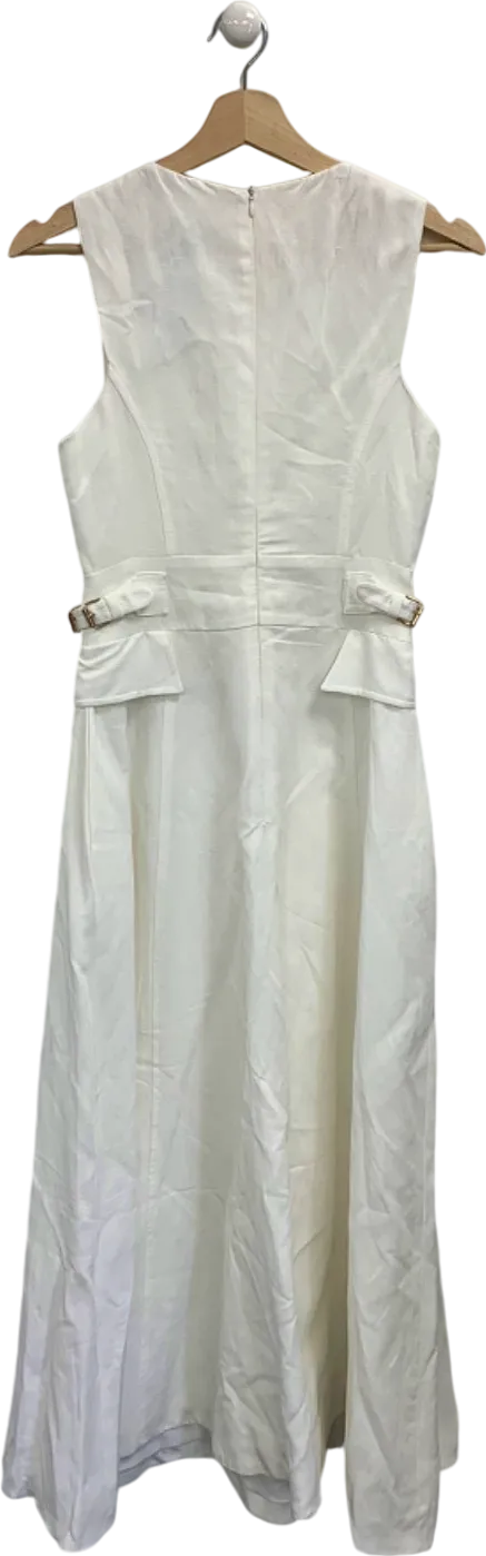 Karen Millen White Sleeveless Belted Dress UK 6