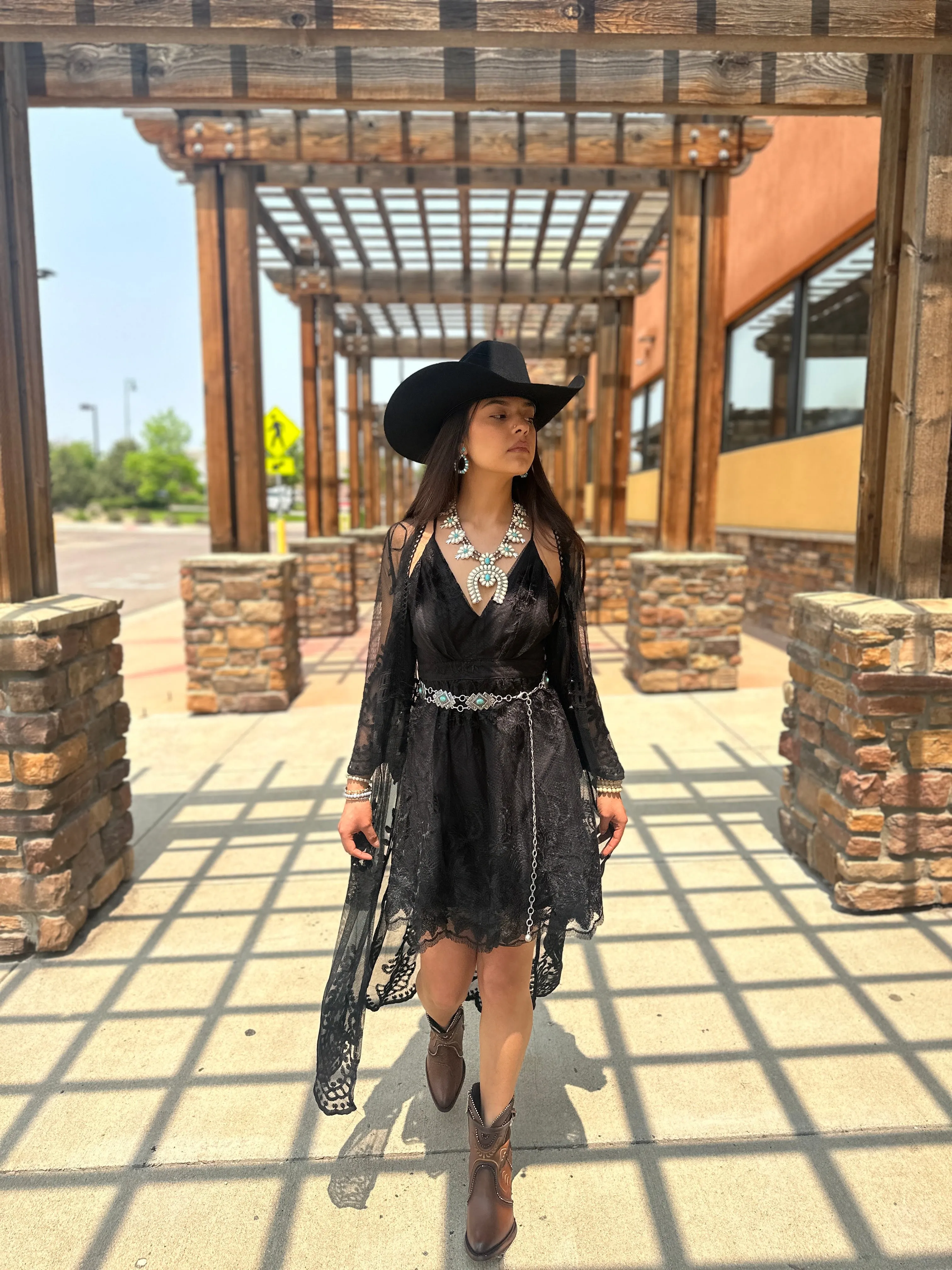 Karime Floral Black Dress