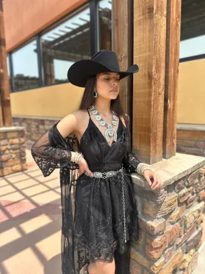 Karime Floral Black Dress