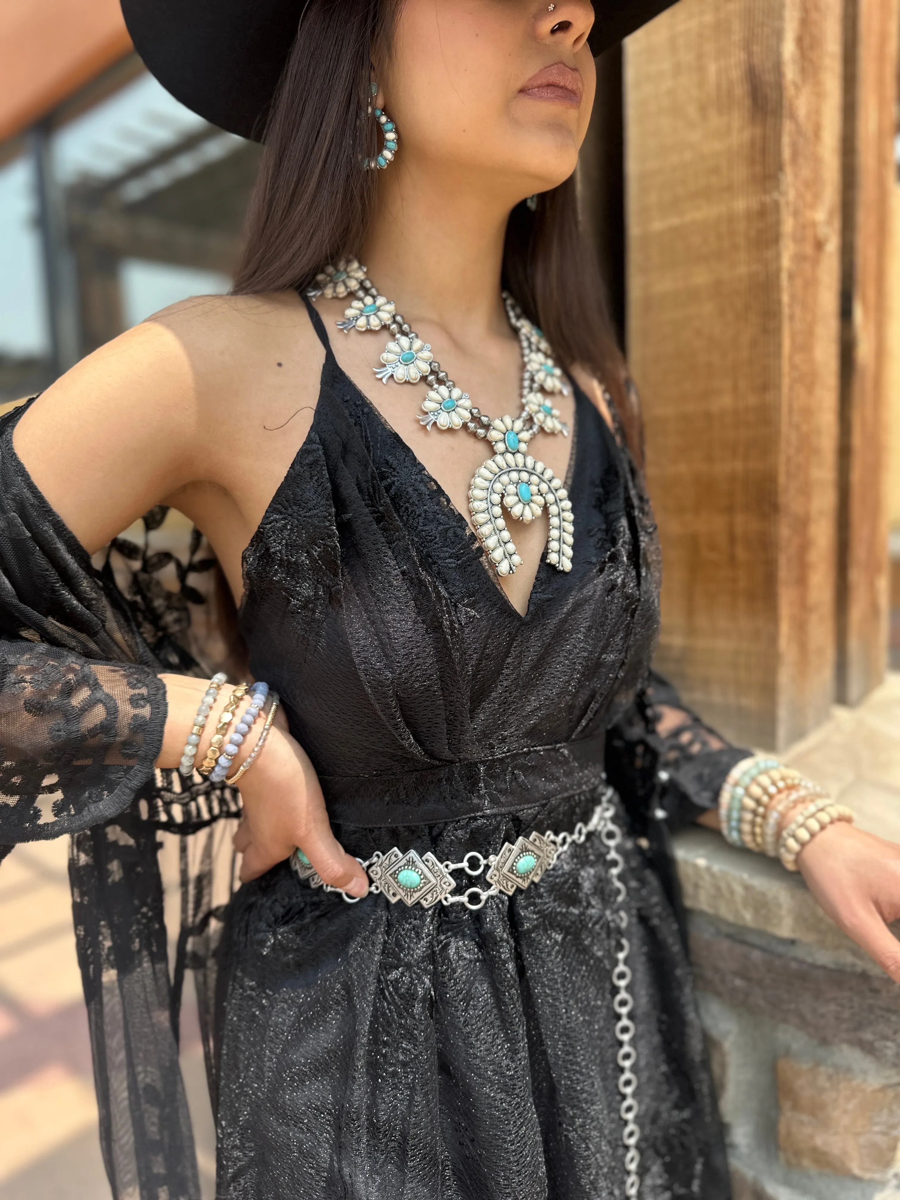 Karime Floral Black Dress