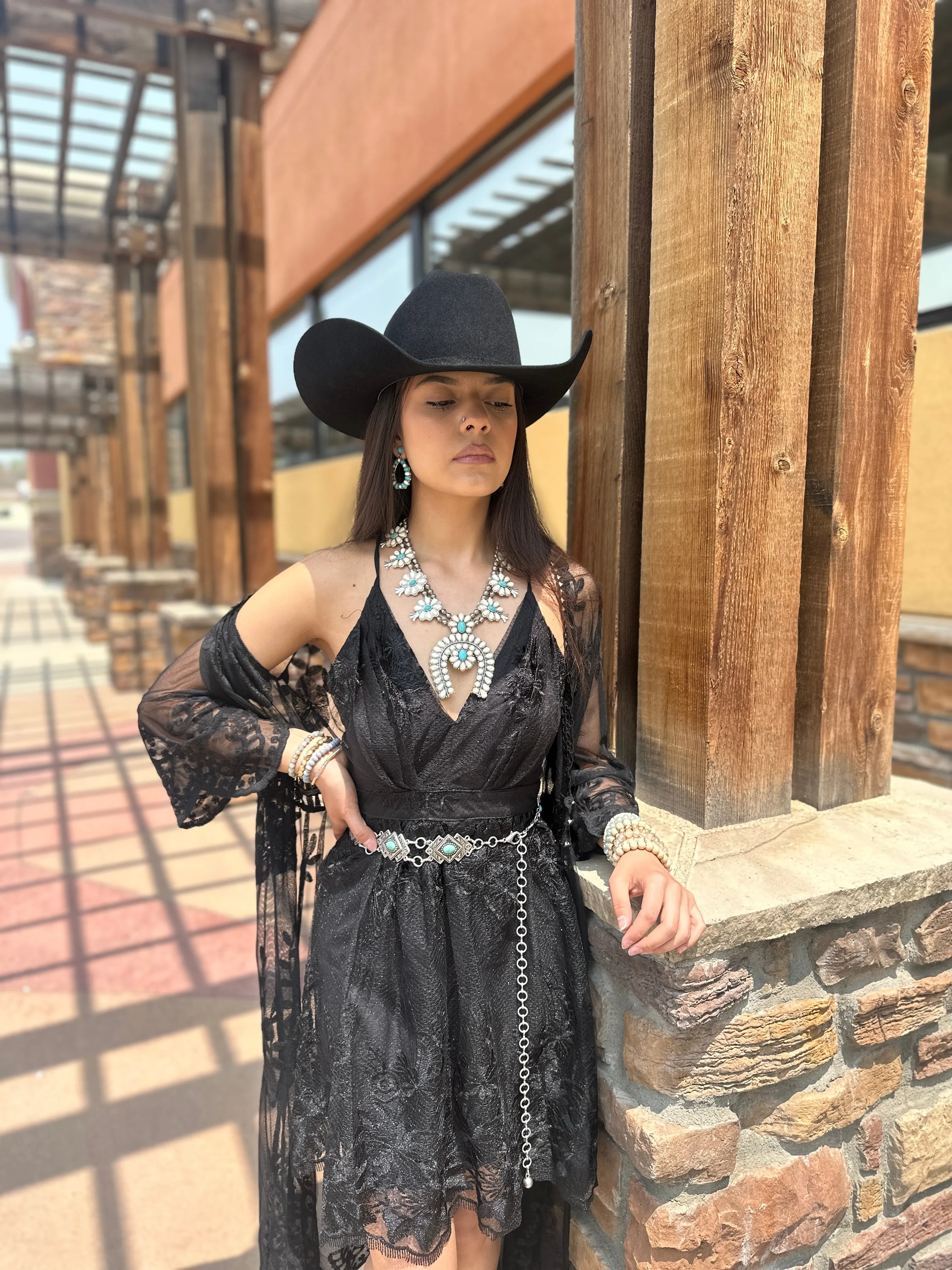 Karime Floral Black Dress
