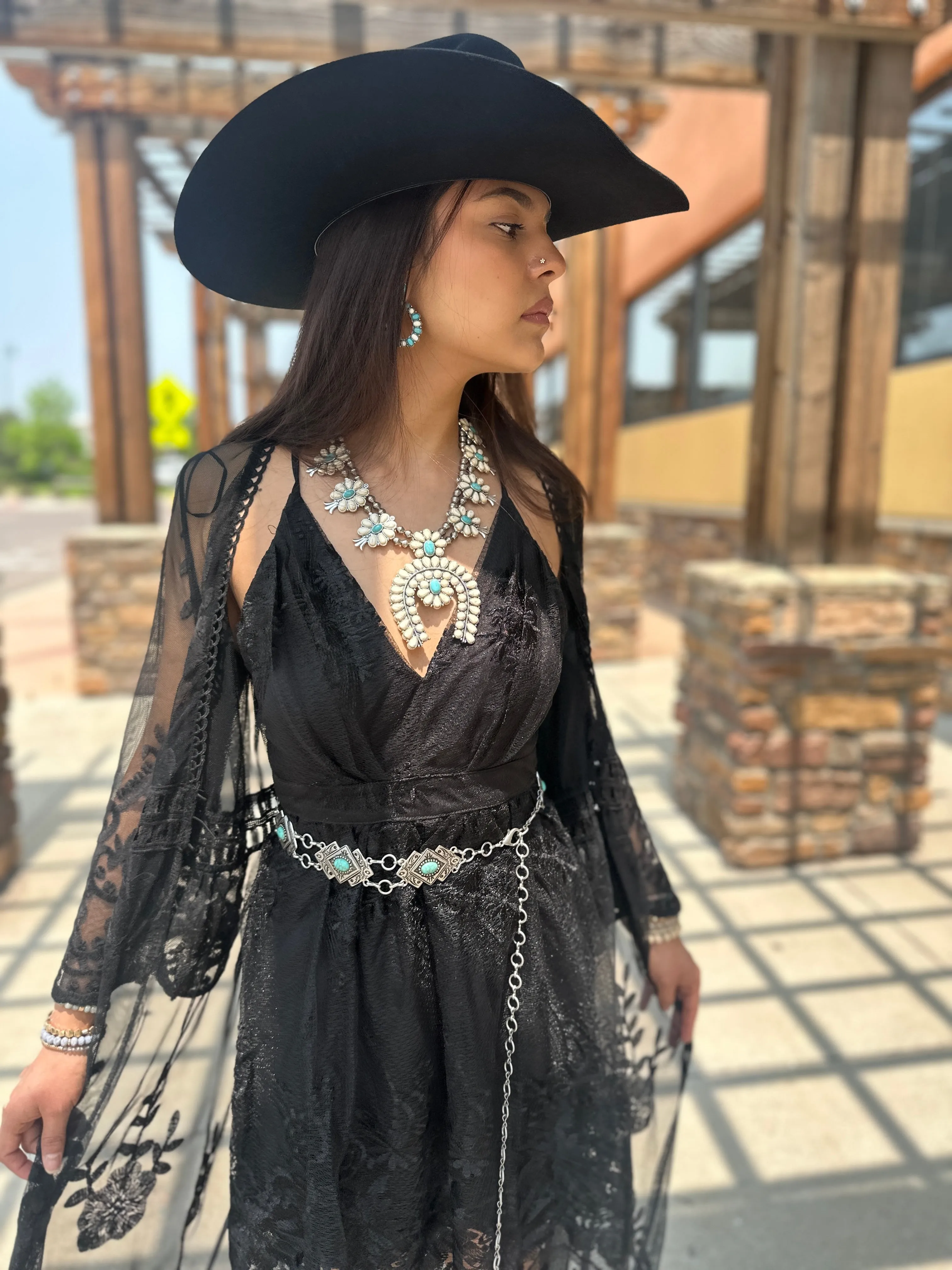 Karime Floral Black Dress