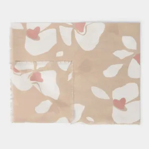 Katie Loxton Nude Pink Large Floral Printed Scarf