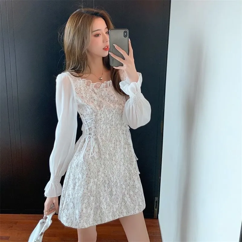 Kawaii Sweet Floral Lace Fairy Dress
