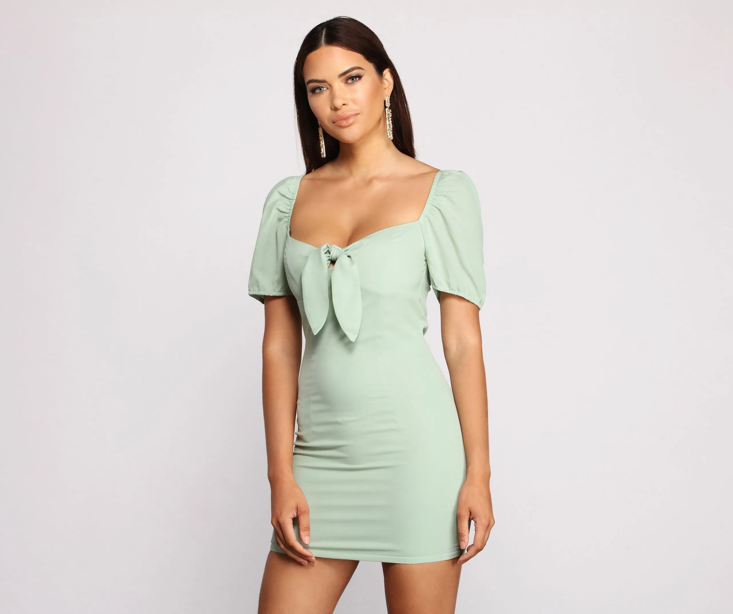 Keep It Sweet Charming Puff Sleeve Mini Dress