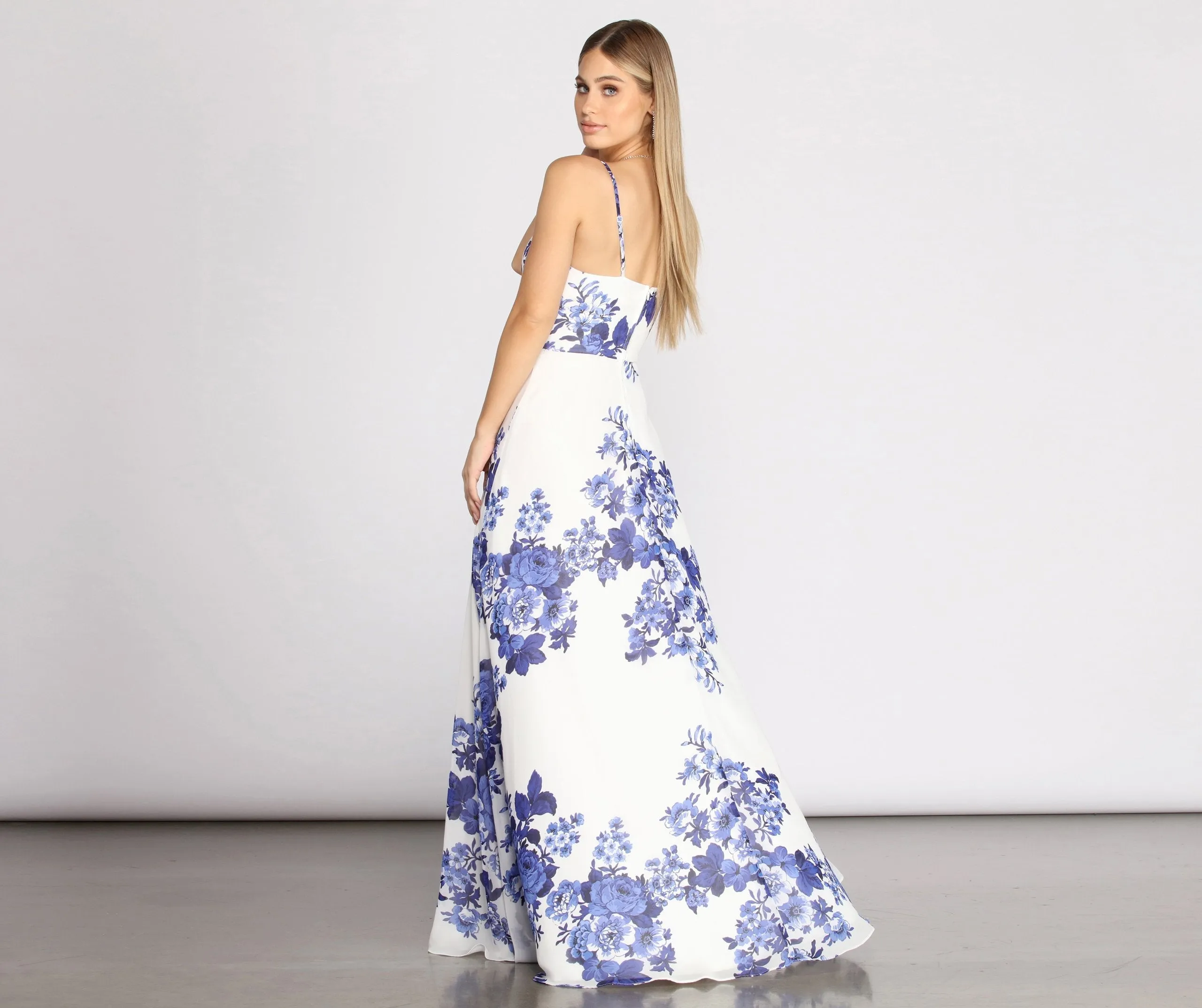 Kiana Floral Stylish Chiffon A-Line Dress
