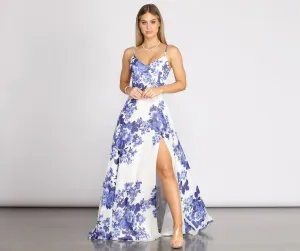Kiana Floral Stylish Chiffon A-Line Dress