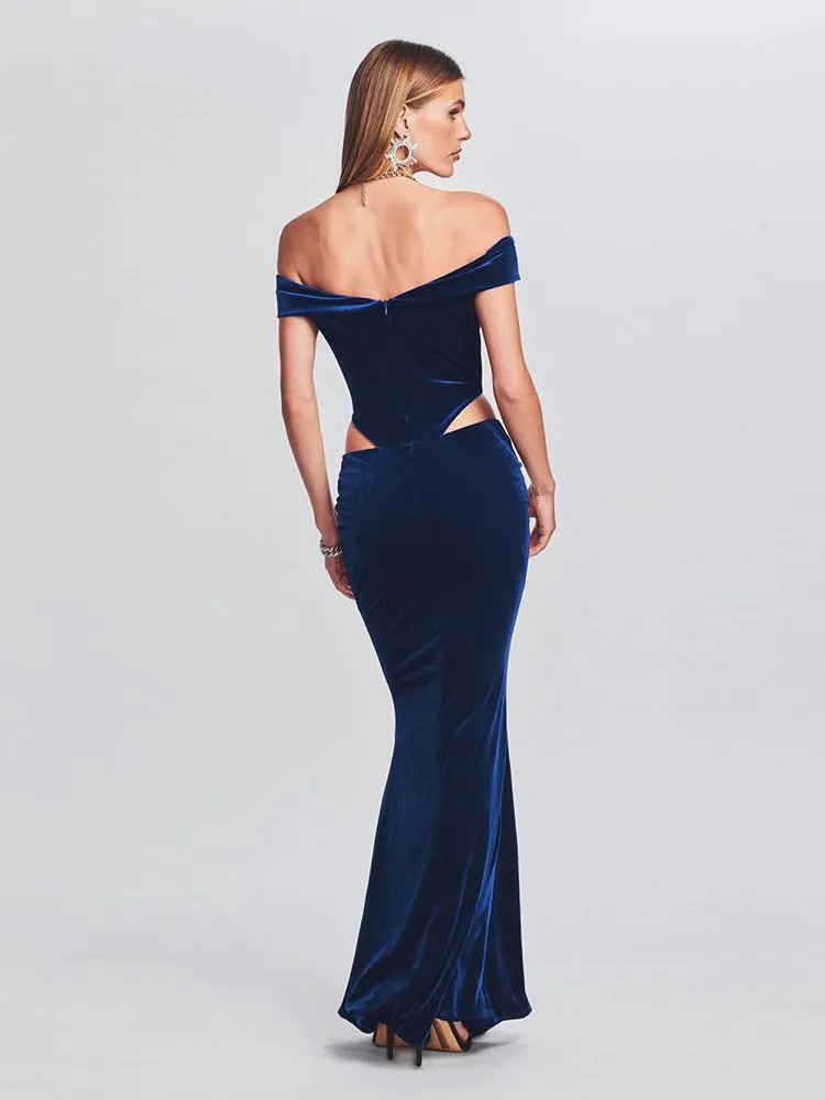 Lara Glitter Stylish Velvet Mermaid Dress