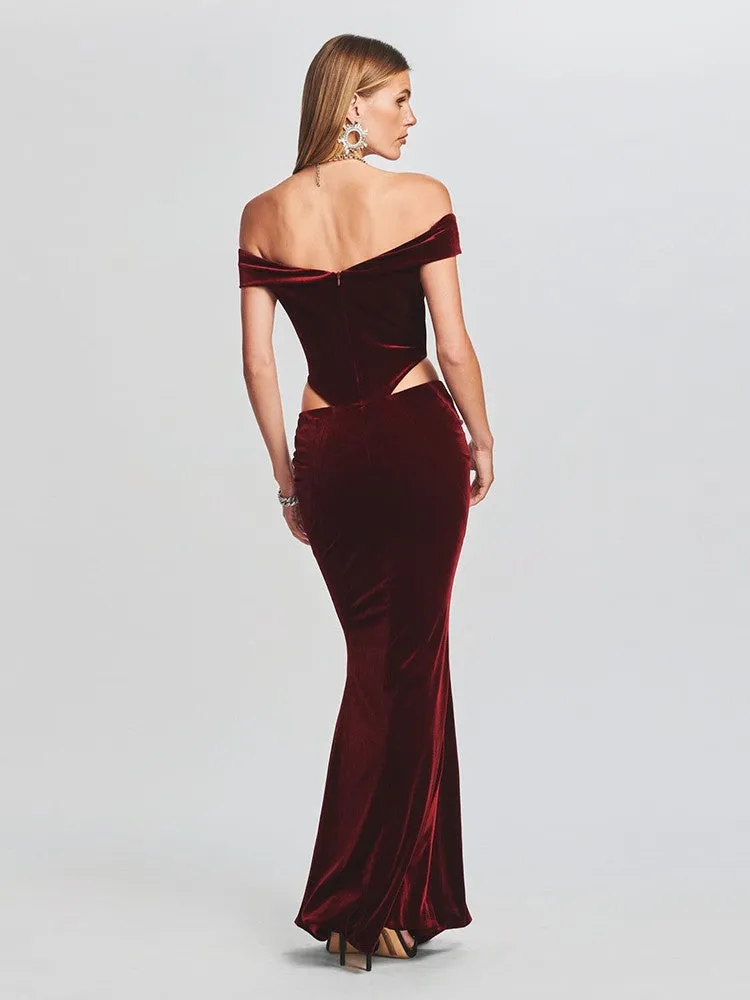 Lara Glitter Stylish Velvet Mermaid Dress