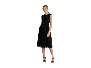Lauren Ralph Lauren Womens Burnout Velvet Cocktail Dress 253854951001 Black 4