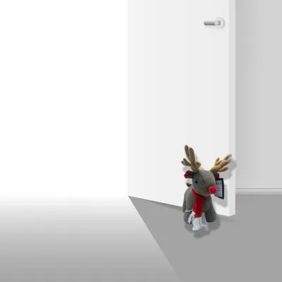 Lauren Taylor - Reindeer Door Stopper with Red Scarf