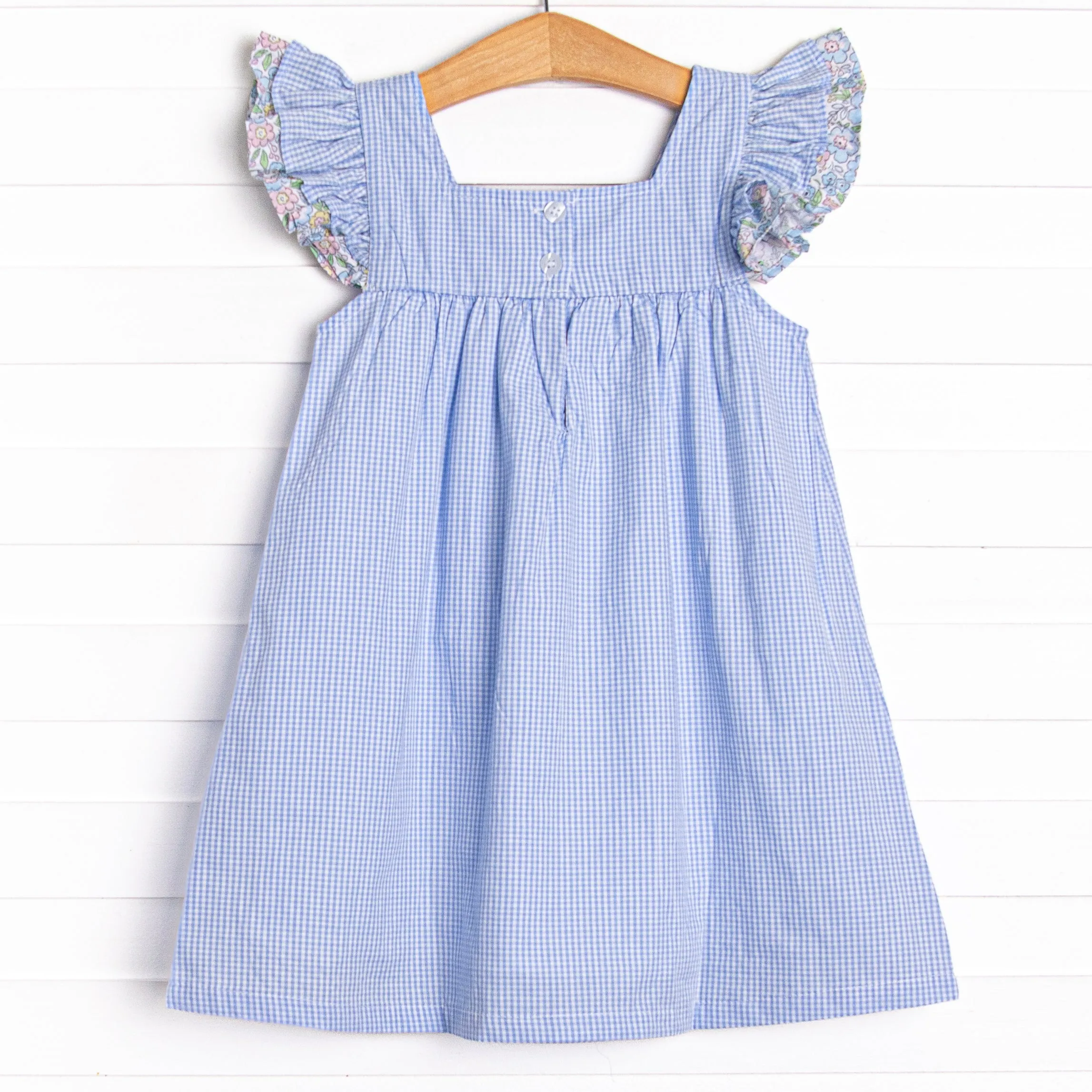 Lemon Drop Applique Dress, Blue