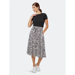 Leota Women's Mindy Skirt in Woodgrain Large Lord &amp; Taylor White Size L