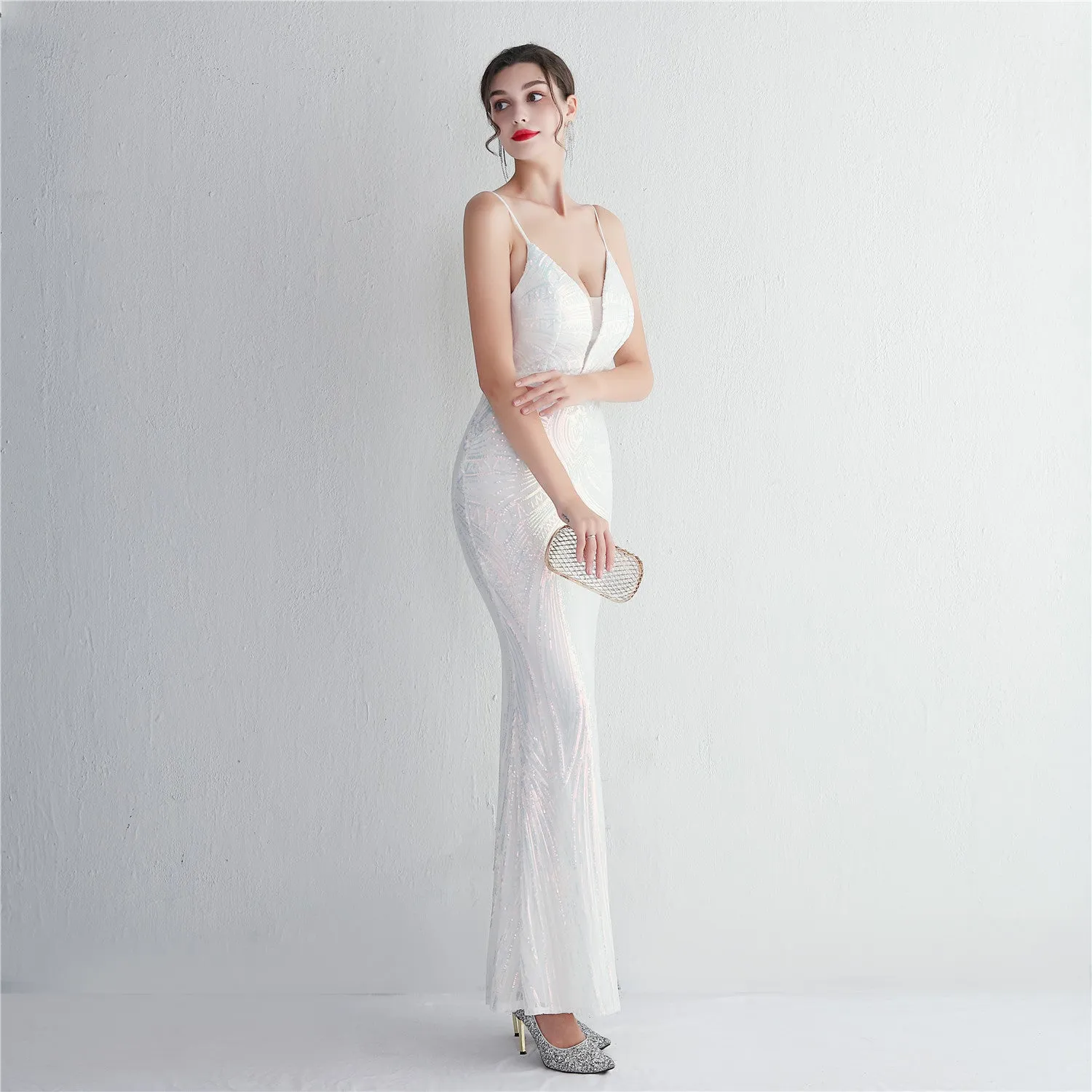 Liana Formal Sequin Charming Scroll Mermaid Dress