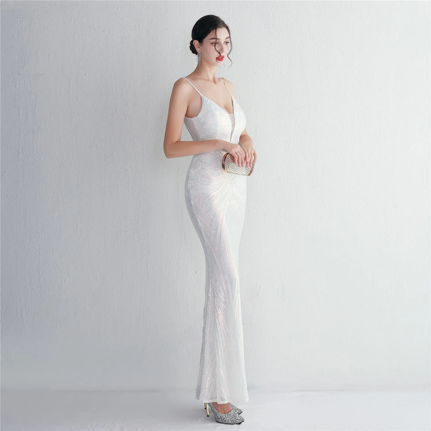 Liana Formal Sequin Charming Scroll Mermaid Dress
