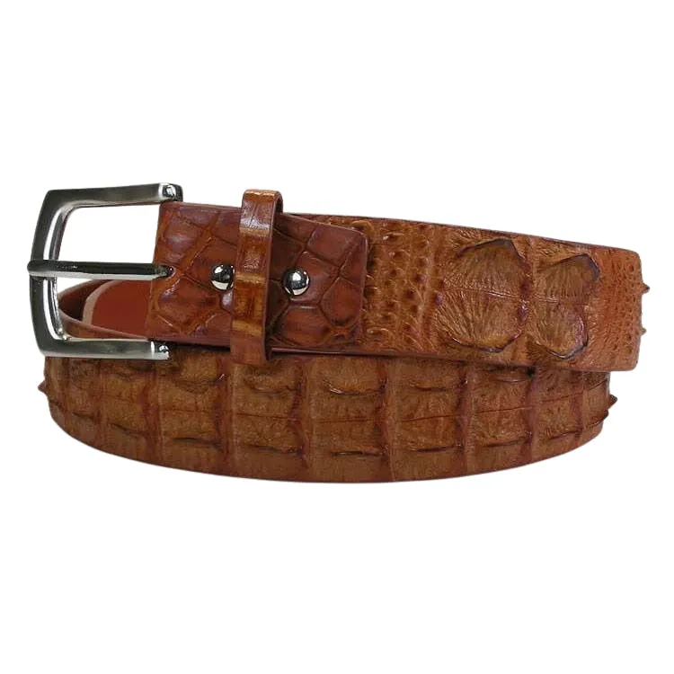 Light Brown Genuine Crocodile Backbone Skin Leather Men's Belt