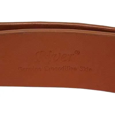 Light Brown Genuine Crocodile Backbone Skin Leather Men's Belt