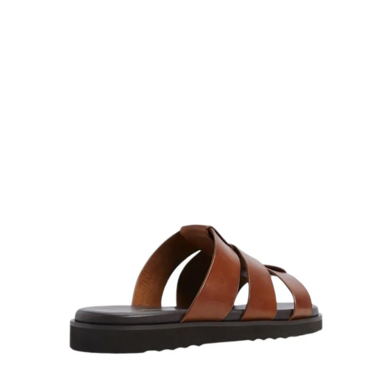 LIGHT FLAT SANDALS - COGNAC