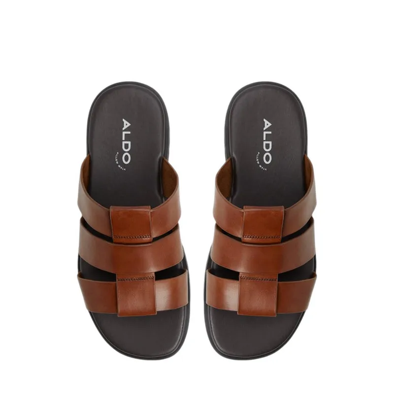 LIGHT FLAT SANDALS - COGNAC