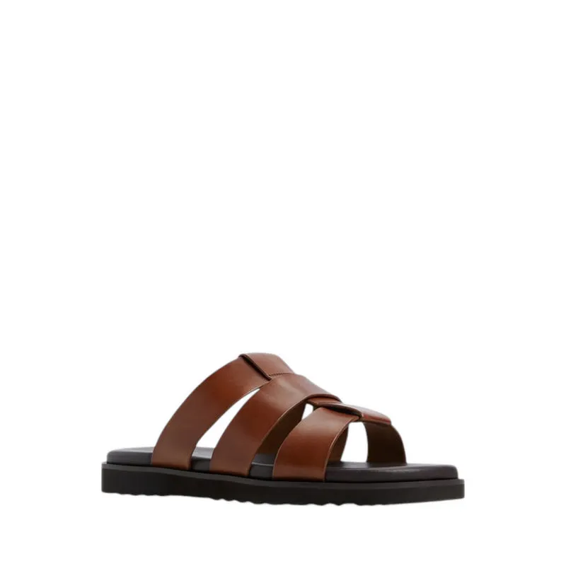 LIGHT FLAT SANDALS - COGNAC