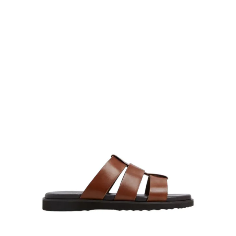 LIGHT FLAT SANDALS - COGNAC