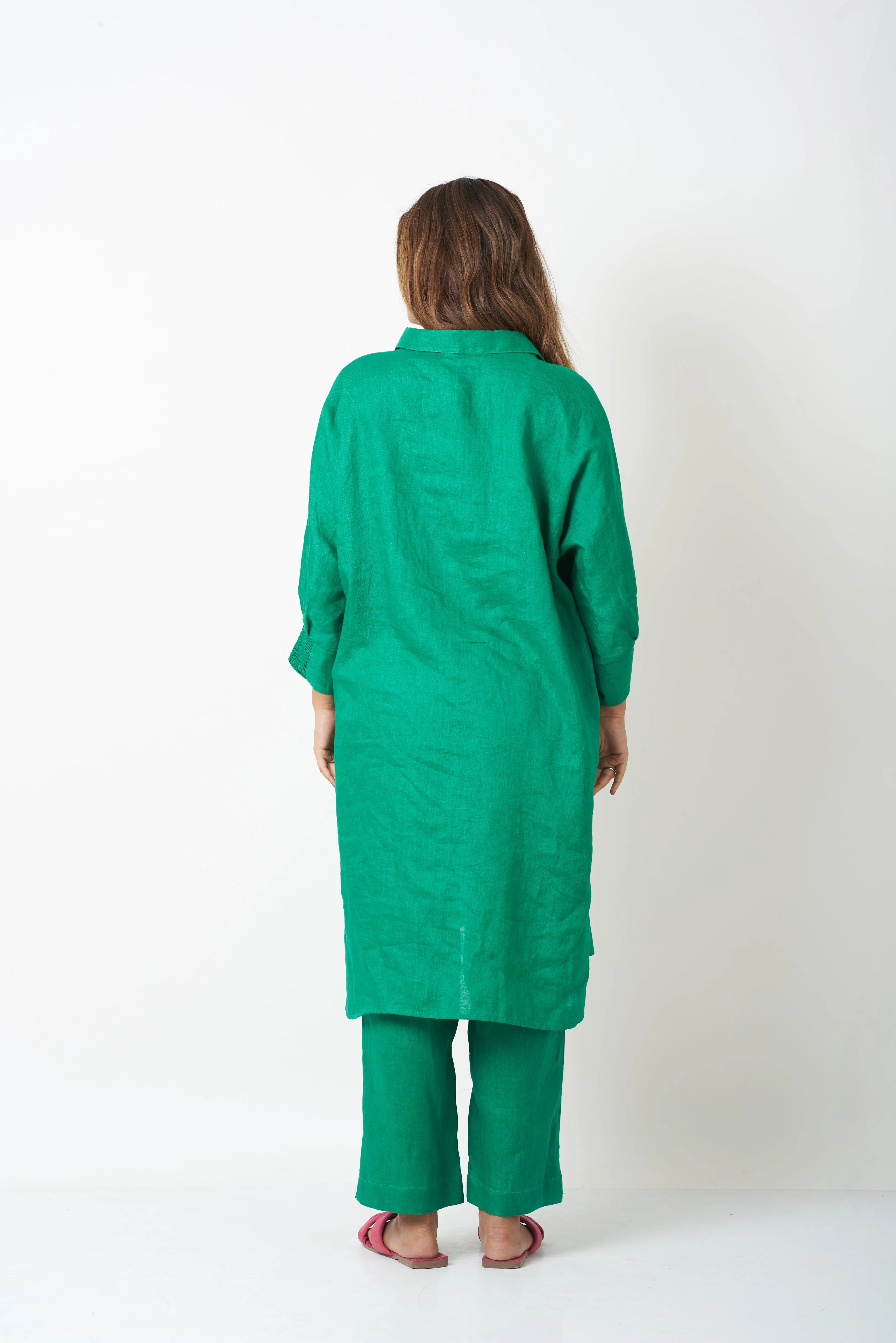 LINEN CO-ORD SET - GREEN