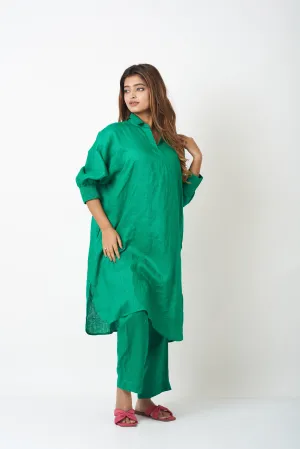 LINEN CO-ORD SET - GREEN