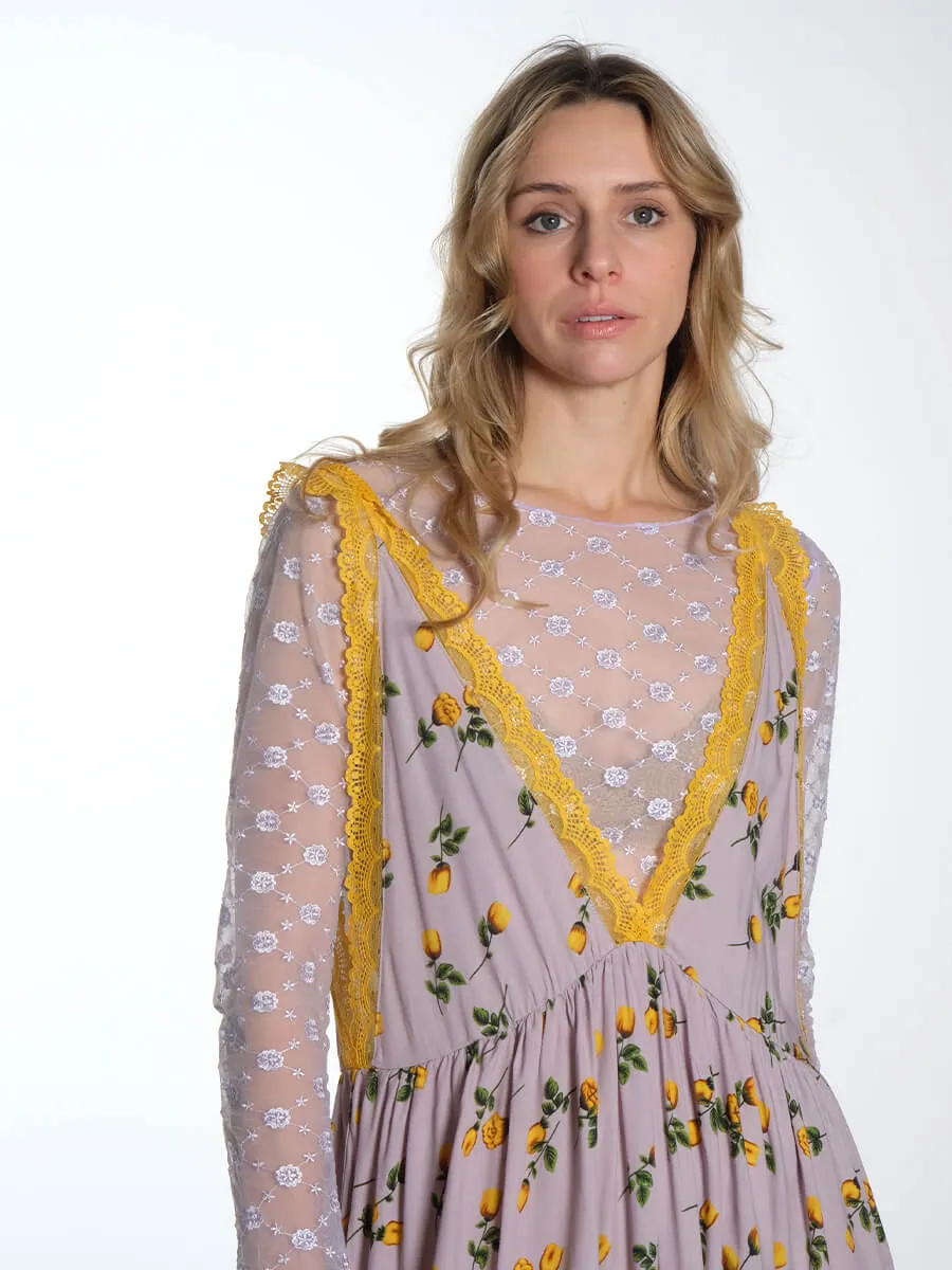 Lisa Dress - Yellow Lace