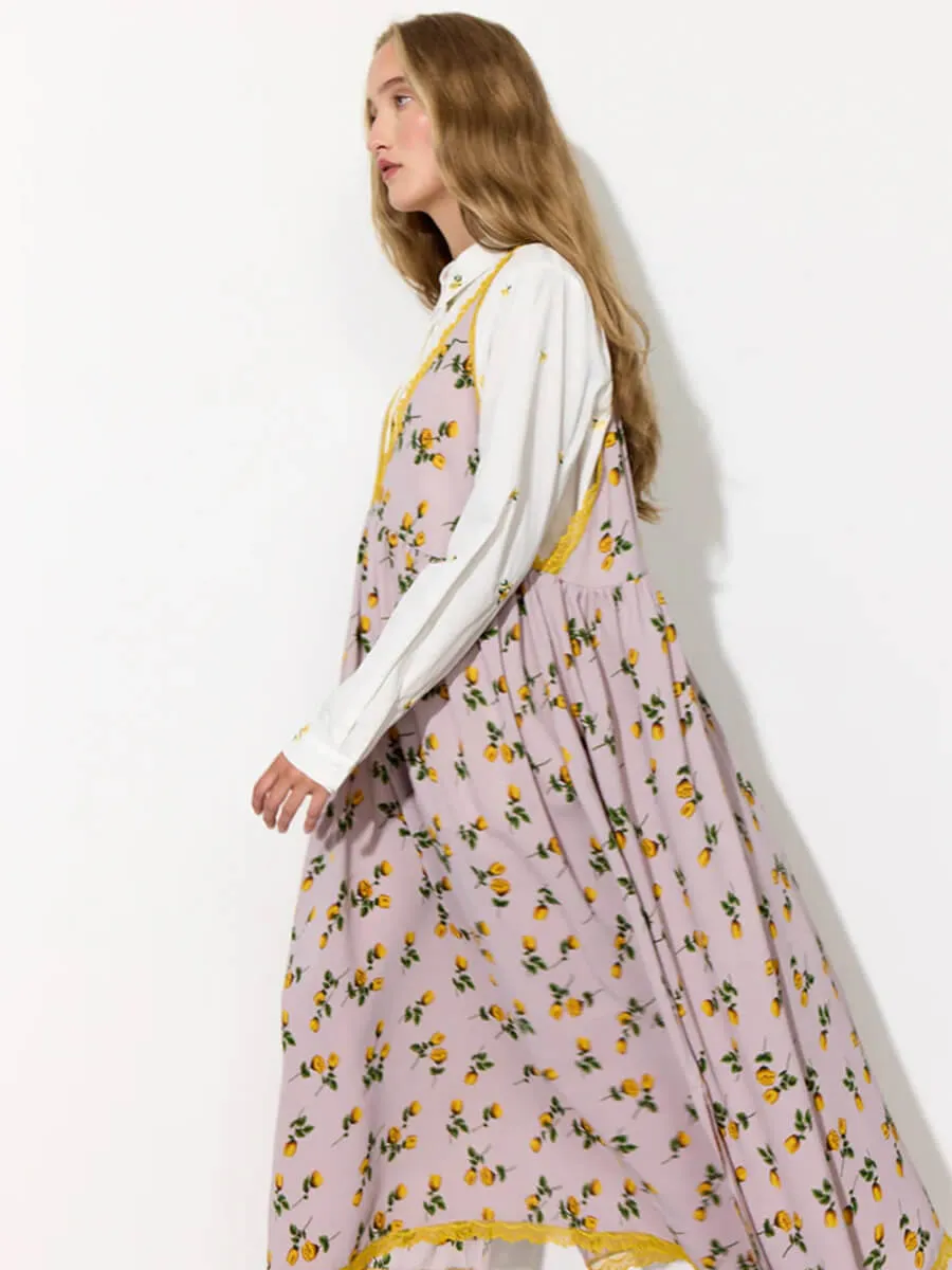 Lisa Dress - Yellow Lace