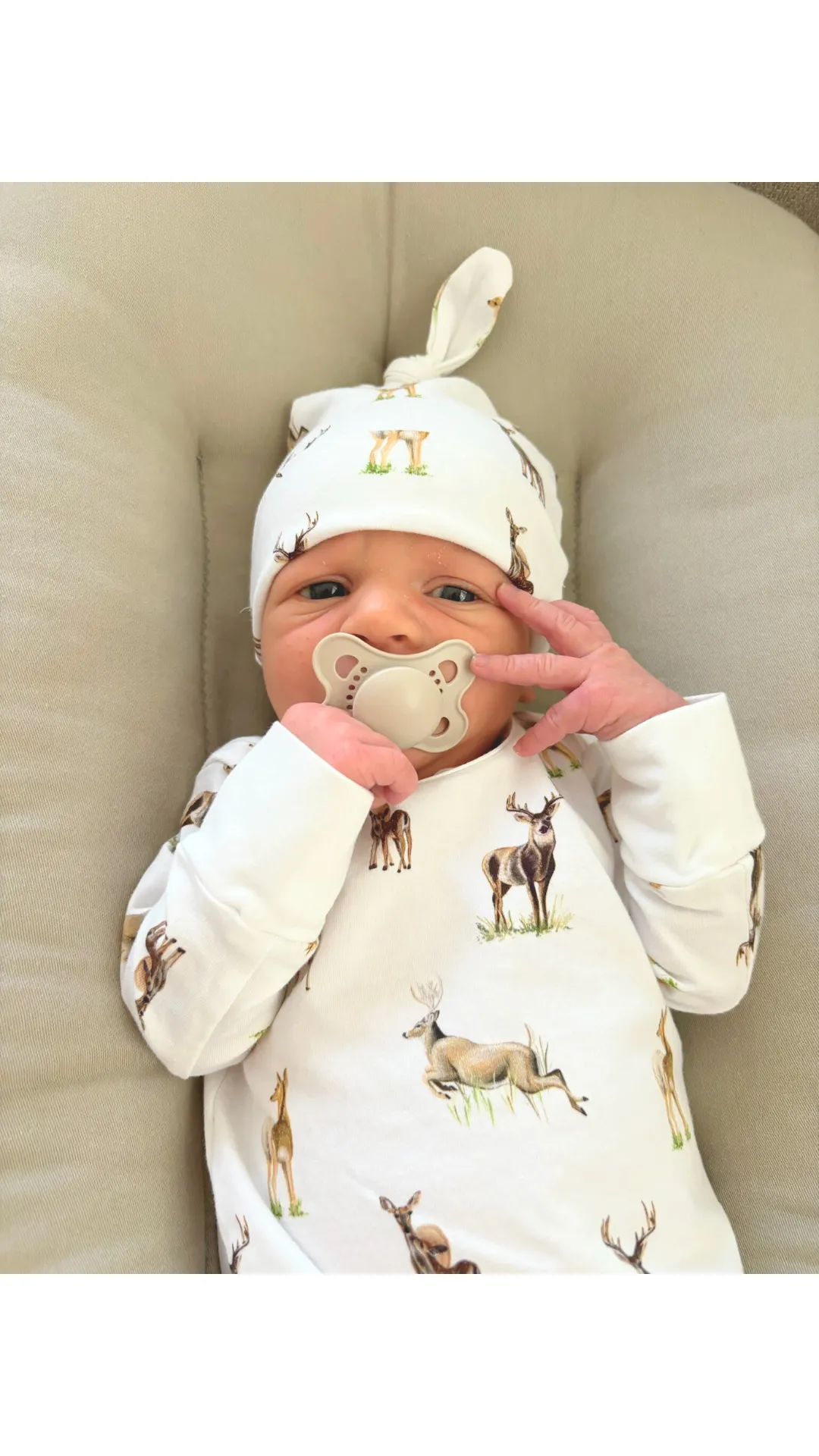 Little Fawn, Big Yawn Deer - Newborn Hat