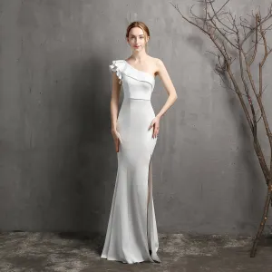 Lola ruffled Stylish one-shoulder evening dress