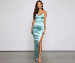Lolita High Stylish Slit Satin Dress