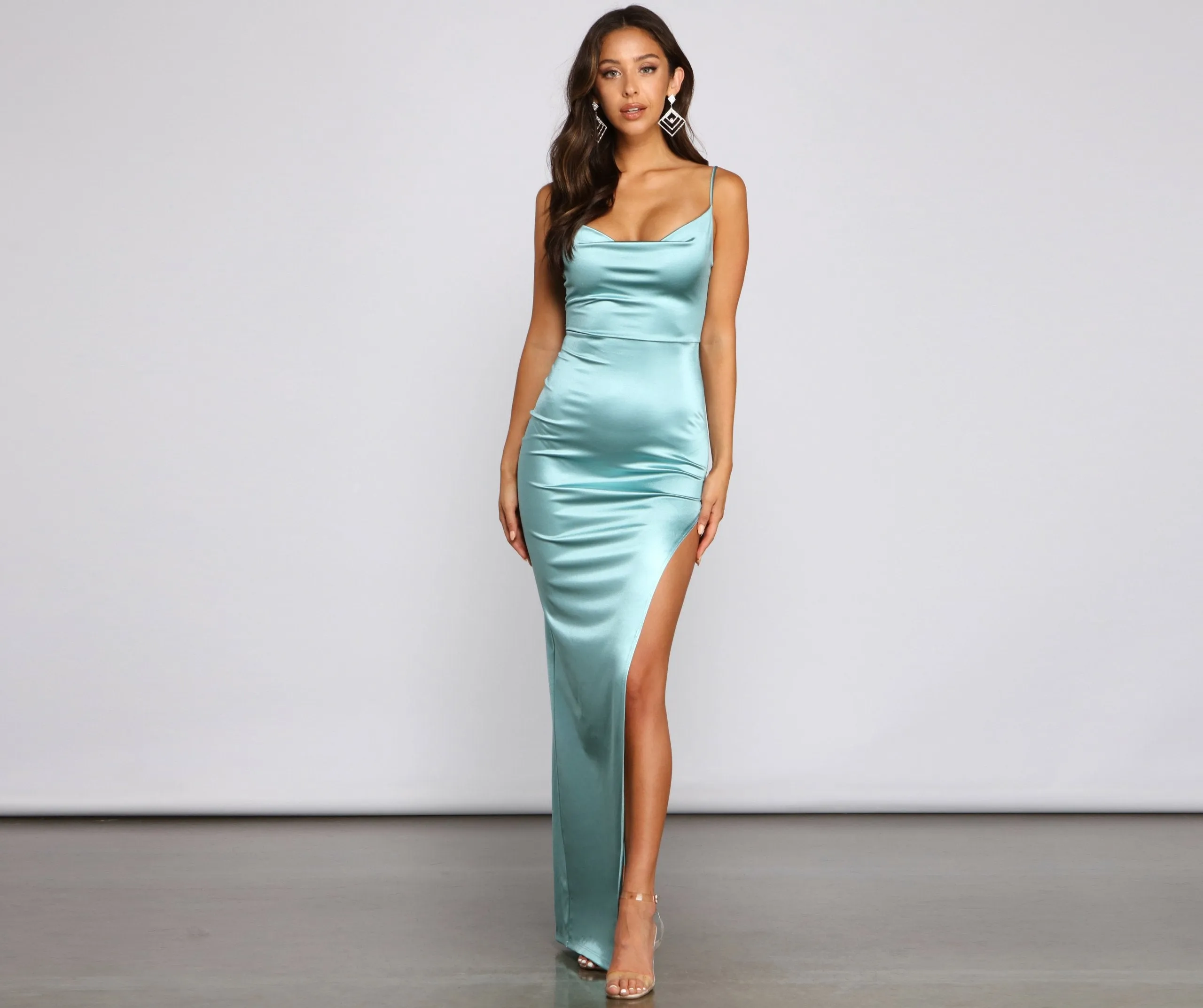 Lolita High Stylish Slit Satin Dress