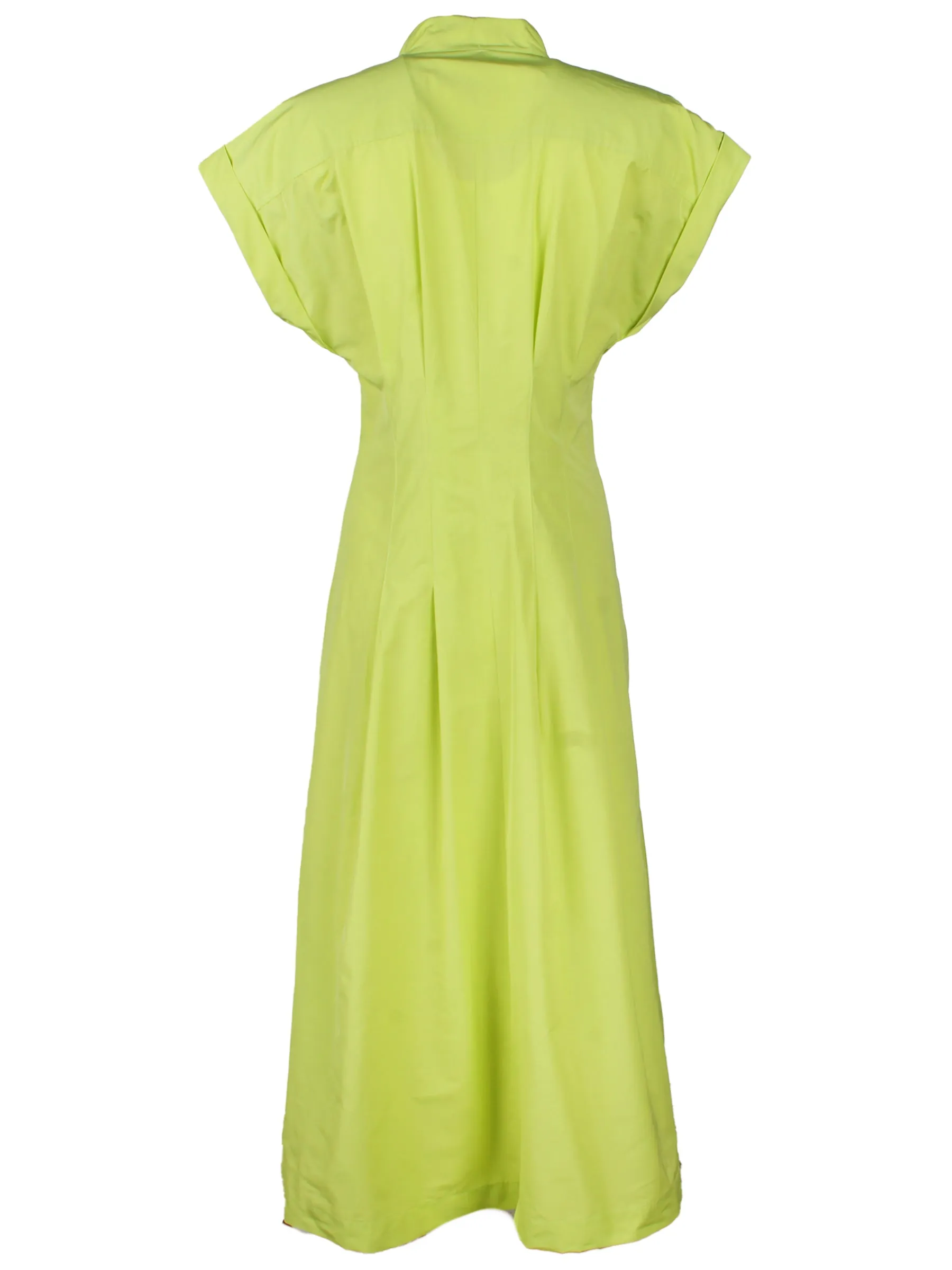 Long Rocky Shirt Dress Teal Printed Taffeta