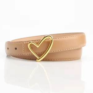 Love buckle belt, elegant and fashionable women's jeans dress