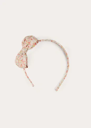 Mabel Floral Hairband in Coral