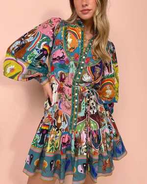 Madeleine - Long Sleeve Printed Dress