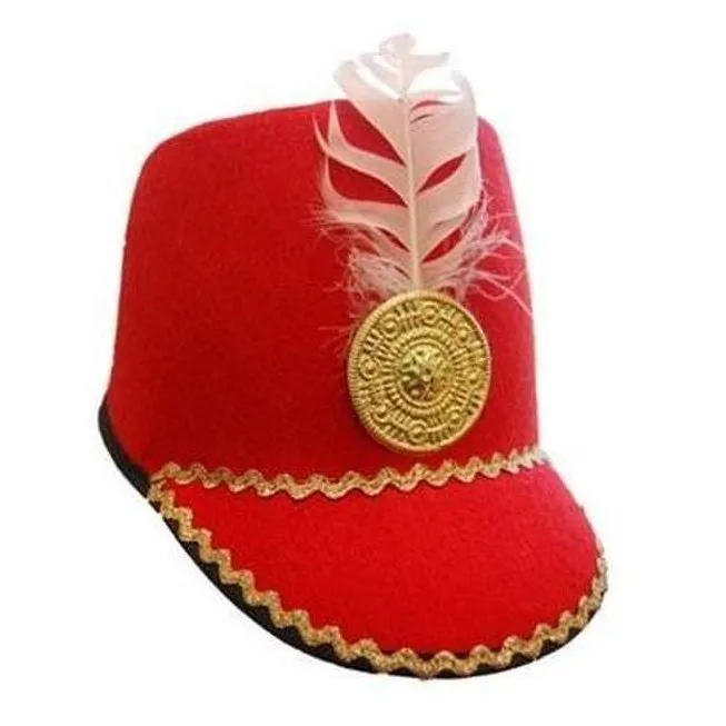 Marching Girl Hat w/Peak & Feather